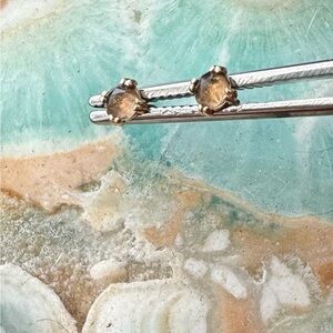 2 BVLA Threadless Cab Prong Ends in Smoky Quartz with Yellow Gold - BRAND NEW